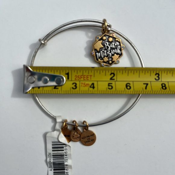 NWT Alex and Ani Bat Mitzvah Charm Bangle Two Tone Silver Gold Bracelet Judaica - Picture 8 of 9